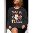 Trick Or Teach Ghost Teacher School Halloween Men Women Women Crewneck Sweatshirt, funny gift Trick Or Teach Ghost Teacher School Halloween Men Women Women Crewneck Sweatshirt, funny gift