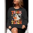 Trick Or Teach Halloween Shirt For Teacher Kids Floral Ghost Women Crewneck Sweatshirt, funny gift Trick Or Teach Halloween Shirt For Teacher Kids Floral Ghost Women Crewneck Sweatshirt, funny gift