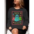 Trick Or Teach Neon Ghost Flower Teacher Spooky Halloween Women Crewneck Sweatshirt, funny gift Trick Or Teach Neon Ghost Flower Teacher Spooky Halloween Women Crewneck Sweatshirt, funny gift