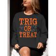 Trig Or Treat Trigonometry Math Teacher Halloween Women Crewneck Sweatshirt, funny gift Trig Or Treat Trigonometry Math Teacher Halloween Women Crewneck Sweatshirt, funny gift