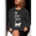 Un Deux Trois Cat Shirt French Teacher Women Crewneck Sweatshirt, funny gift