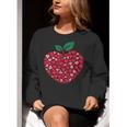Valentines Day Teacher Hearts Apple Love Teach Women Men Women Crewneck Sweatshirt, funny gift