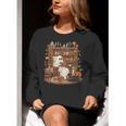 Vintage Ghost Book Reading Pumpkin Gothic Halloween Teachers Women Crewneck Sweatshirt, funny gift Vintage Ghost Book Reading Pumpkin Gothic Halloween Teachers Women Crewneck Sweatshirt, funny gift