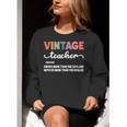 Vintage Teacher Knows More Than She Says Outfit Definition Women Crewneck Sweatshirt, funny gift Vintage Teacher Knows More Than She Says Outfit Definition Women Crewneck Sweatshirt, funny gift