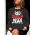 We Wear Red For Red Ribbon Week Awareness Mothers Teachers Women Crewneck Sweatshirt, funny gift We Wear Red For Red Ribbon Week Awareness Mothers Teachers Women Crewneck Sweatshirt, funny gift