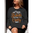 Will Trade Students For Candy Halloween Costume Teacher Women Crewneck Sweatshirt, funny gift