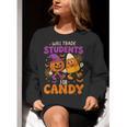 Will Trade Students For Candy Shirt Fun Candy Corn Teacher Women Crewneck Sweatshirt, funny gift Will Trade Students For Candy Shirt Fun Candy Corn Teacher Women Crewneck Sweatshirt, funny gift