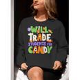 Will Trade Students For Candy Teacher Cute Halloween Costume Women Crewneck Sweatshirt, funny gift