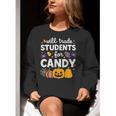 Will Trade Students For Candy Teacher Cute Halloween Women Crewneck Sweatshirt, funny gift Will Trade Students For Candy Teacher Cute Halloween Women Crewneck Sweatshirt, funny gift