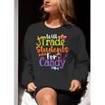 Will Trade Students For Candy Teacher Halloween Costume Women Crewneck Sweatshirt, funny gift Will Trade Students For Candy Teacher Halloween Costume Women Crewneck Sweatshirt, funny gift