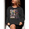 Women Bible Verse Christian Teacher God Says Back To School Women Crewneck Sweatshirt, funny gift