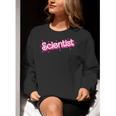 Women Retro Pink Scientist Science Teacher Back To School Women Crewneck Sweatshirt, Science Teacher Sweatshirts, funny gift