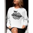 Back To School Checkered Apple Teacher Checkerboard Teacher For Men Women Girls Kids Women Crewneck Sweatshirt, funny gift