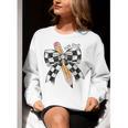 Back To School Hello Fifth Grade Teacher Coquette Pencil Bow Women Crewneck Sweatshirt, funny gift