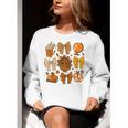 Coquette Teach Teacher Bows Thanksgiving Turkey Fall Autumn Women Crewneck Sweatshirt, funny gift