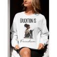 Education Is Freedom Teacher Books Black History Month Women Crewneck Sweatshirt, History Teacher Sweatshirts, funny gift
