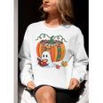 Fall Book Pumpkin Books Ghost Reading Halloween Teacher Women Crewneck Sweatshirt, funny gift Fall Book Pumpkin Books Ghost Reading Halloween Teacher Women Crewneck Sweatshirt, funny gift