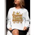 Groovy Coffee Teach Repeat Retro Teacher Women Crewneck Sweatshirt, Groovy Teacher Sweatshirts, funny gift