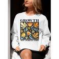 Growth Not Perfection Abstract Florals SPED Teacher Women Crewneck Sweatshirt, funny gift