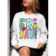 Happy Fri-Yay Friday Lovers Fun Teacher Life FriYay Weekend Women Crewneck Sweatshirt, funny gift