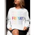 Happy Fri Yay Teacher Friday Saying Women Crewneck Sweatshirt, funny gift Happy Fri Yay Teacher Friday Saying Women Crewneck Sweatshirt, funny gift