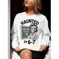 Haunted 67 Skeleton Math Teacher Halloween Costume Math Pun Women Crewneck Sweatshirt, funny gift