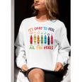 Its Okay To Feel All The Feels Mood Color Crayons Teacher Women Crewneck Sweatshirt, funny gift
