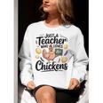 Just a Teacher Who Loves Chickens Chicken Farm Animal Lover Women Crewneck Sweatshirt, funny gift
