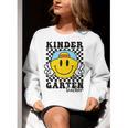 Kindergarten Teacher Hippie Smile Face Back School Women Crewneck Sweatshirt, funny gift Kindergarten Teacher Hippie Smile Face Back School Women Crewneck Sweatshirt, funny gift