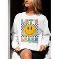 Let's Learn Today Smile Face Back To School For Teacher Kids Women Crewneck Sweatshirt, funny gift