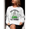 Mad Scientist Science Teacher Halloween Costume Teen Girls Women Crewneck Sweatshirt, Science Teacher Sweatshirts, funny gift