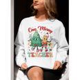 One Merry Teacher Groovy Christmas Tree Pjs Xmas Teacher Women Crewneck Sweatshirt, Groovy Teacher Sweatshirts, funny gift One Merry Teacher Groovy Christmas Tree Pjs Xmas Teacher Women Crewneck Sweatshirt, Groovy Teacher Sweatshirts, funny gift