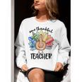 One Thankful Teacher Turkey Pencil Thanksgiving Teachers Women Crewneck Sweatshirt, funny gift