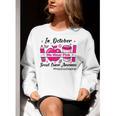 Preschool Teacher In October We Wear Pink Breast Cancer Women Crewneck Sweatshirt, funny gift