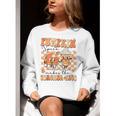 Pumpkin Spice Makes The Teacher Nice Teacher Graduation Women Crewneck Sweatshirt, funny gift