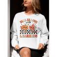 Retro Fall In Love With Learning Autumn Pumpkin Teacher Women Crewneck Sweatshirt, funny gift Retro Fall In Love With Learning Autumn Pumpkin Teacher Women Crewneck Sweatshirt, funny gift