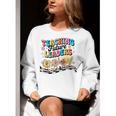 Retro Teaching Future Leaders Groovy Teacher Back To School Women Crewneck Sweatshirt, Future Teacher Sweatshirts, Groovy Teacher Sweatshirts, funny gift