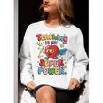 Retro Teaching Is My Superpower Apple Teacher Appreciation Women Crewneck Sweatshirt, funny gift Retro Teaching Is My Superpower Apple Teacher Appreciation Women Crewneck Sweatshirt, funny gift