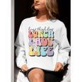 Soul Bleach Teacher Staff First Day Of School Last Hugs & High Fives Lunch Lady Vibes Blue Classic Fit Women Crewneck Sweatshirt, funny gift Soul Bleach Teacher Staff First Day Of School Last Hugs & High Fives Lunch Lady Vibes Blue Classic Fit Women Crewneck Sweatshirt, funny gift