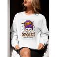 Spooky Paraprofessional Life Halloween Messy Bun Teacher For Men Women Women Crewneck Sweatshirt, funny gift Spooky Paraprofessional Life Halloween Messy Bun Teacher For Men Women Women Crewneck Sweatshirt, funny gift