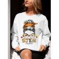STEM Teacher Messy Bun Fall Vibes Autumn Thanksgiving Men Women Women Crewneck Sweatshirt, funny gift STEM Teacher Messy Bun Fall Vibes Autumn Thanksgiving Men Women Women Crewneck Sweatshirt, funny gift