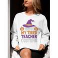This Is My Tired Teacher Costume Halloween Premium Tri-Blend Women Crewneck Sweatshirt, funny gift This Is My Tired Teacher Costume Halloween Premium Tri-Blend Women Crewneck Sweatshirt, funny gift