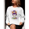 Witchy Teacher Halloween Messy Bun Teacher Bleached Women Crewneck Sweatshirt, funny gift Witchy Teacher Halloween Messy Bun Teacher Bleached Women Crewneck Sweatshirt, funny gift