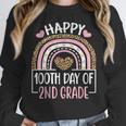 100th Day Of 2nd Grade 100 Days Of School Teacher Women Crewneck Sweatshirt, 2nd Grade Teacher Gifts, funny design