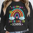 100th Day Of School Rainbow Happy 100 Days Smarter Teacher Women Crewneck Sweatshirt, funny design 100th Day Of School Rainbow Happy 100 Days Smarter Teacher Women Crewneck Sweatshirt, funny design