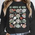 12 Days Of Art Teacher Christmas Artists Painter Educational Women Crewneck Sweatshirt, funny design