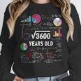 60 Year Old Math Teacher Square Root Of 3600 60th Birthday Women Crewneck Sweatshirt, funny design