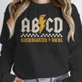 ABCD Kindergarten Rocks Pencil Lightning Students Teachers Women Crewneck Sweatshirt, funny design