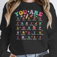 Alphabet Positive Affirmations Back To School Teacher Women Crewneck Sweatshirt, funny design