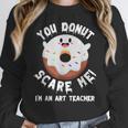 Art Teacher Halloween Donut Lover Costume Kawaii Monster Women Crewneck Sweatshirt, funny design